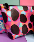Tropical Cheetah Vinyl Zipper Pouch