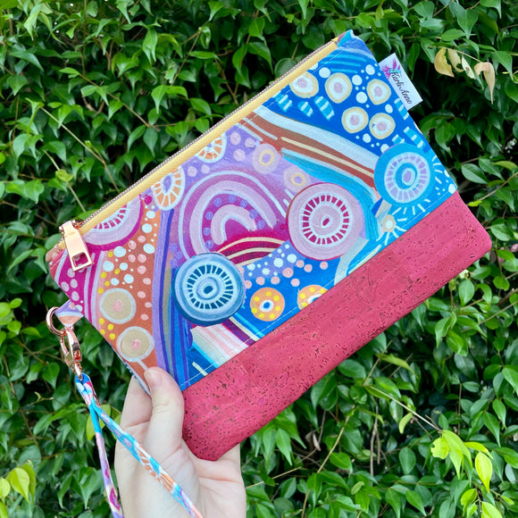 Learning on Country Cork Clutch - Pink